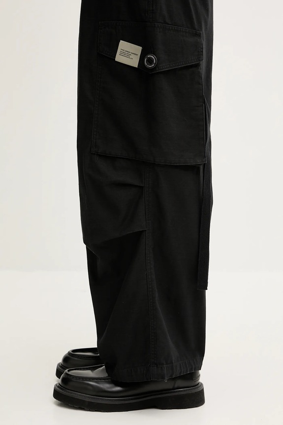 NEIGHBORHOOD cotton trousers Wide Cargo Pants black 251SPNH.PTM06