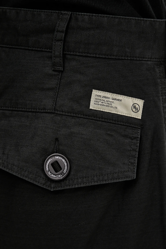 NEIGHBORHOOD cotton trousers Wide Cargo Pants 251SPNH.PTM06 black