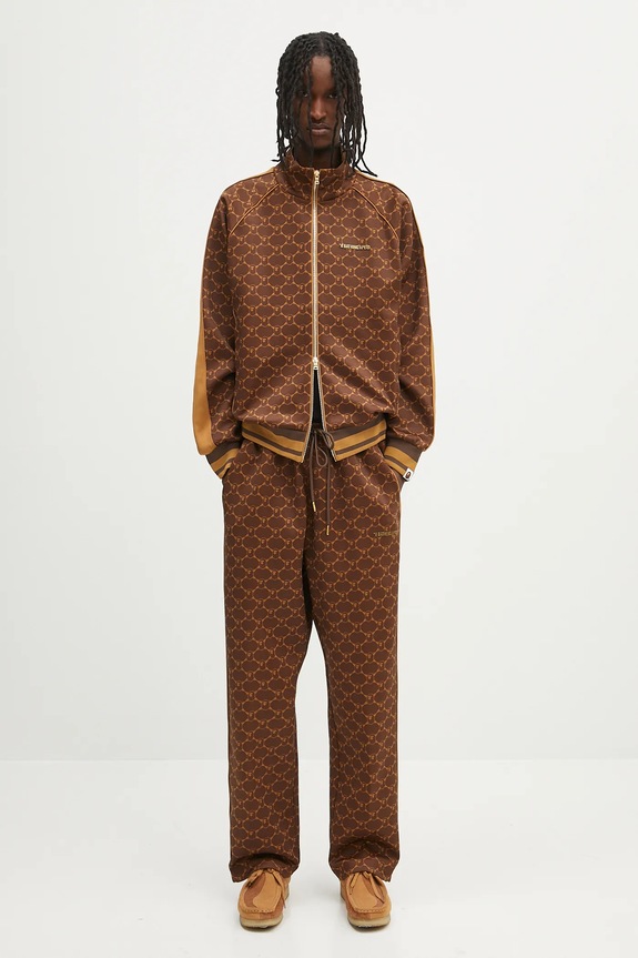 Donji dio trenirke A Bathing Ape College Monogram Relaxed Fit 1L30152311 smeđa