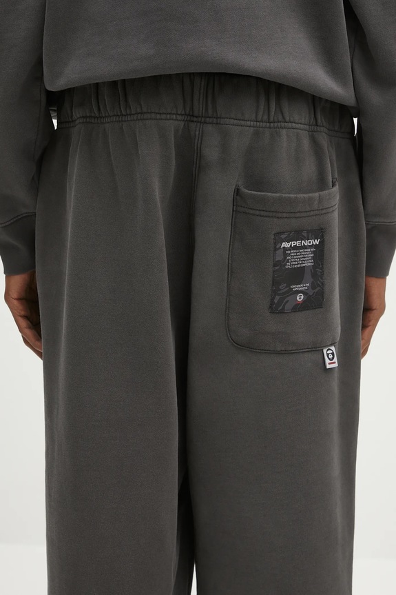 AAPE pantaloni tuta di cotone Now Sweat AAPPTMB627XXN nero