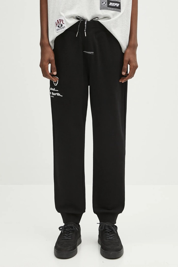 Tepláky AAPE Main Sweat jednofarebný čierna AAPPTMB637XXN