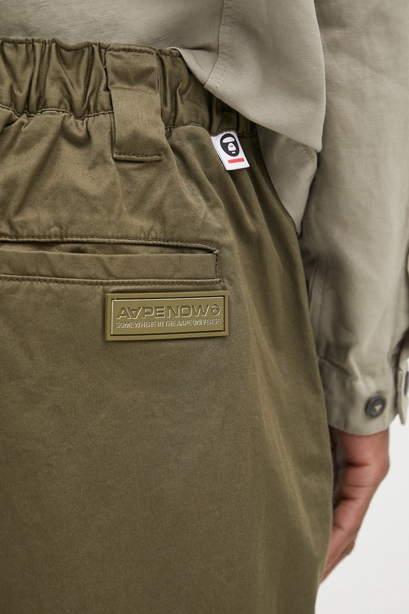 AAPE spodnie Now Woven zielony AAPPTMB619XXN