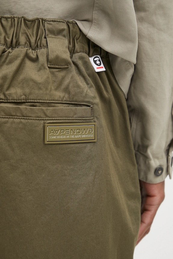 AAPE spodnie Now Woven zielony AAPPTMB619XXN