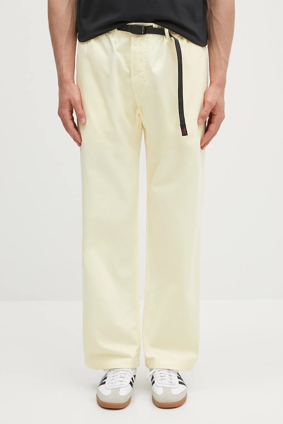 Bavlněné kalhoty Gramicci Pant Straight Fit bavlna žlutá G116.OGT
