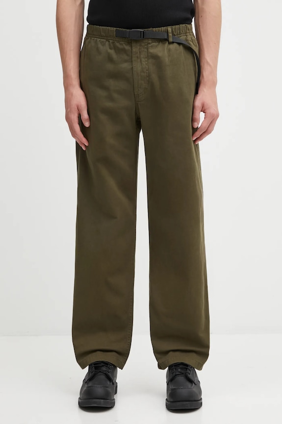 Бавовняні штани Gramicci Pant Straight Fit гладкий зелений G116.OGT