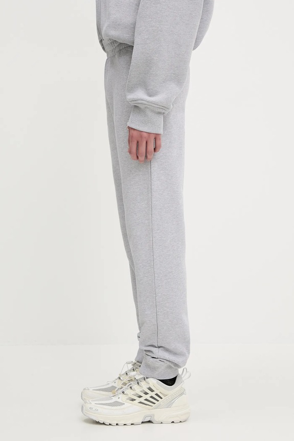 Maison Kitsuné pantaloni tuta di cotone Fox Head Patch Regular LM01114KM0001 grigio SS25
