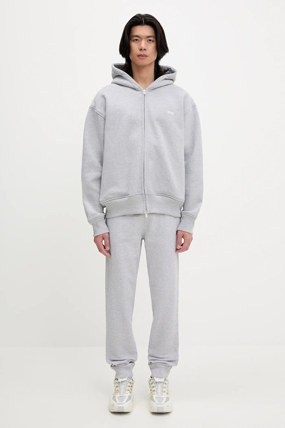 Maison Kitsuné pantaloni tuta di cotone Fox Head Patch Regular LM01114KM0001 grigio