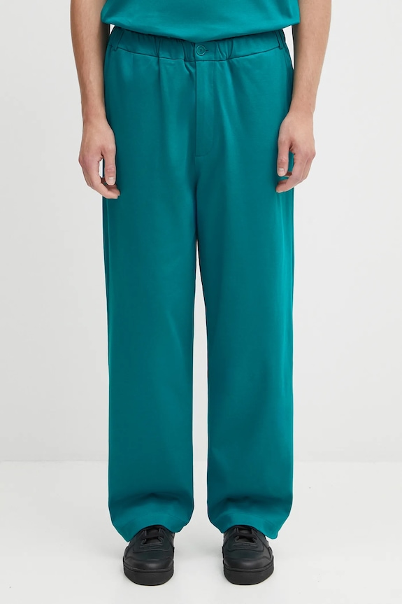 Pangaia cotton trousers DNA Interlock Trouser plain turquoise 10002443
