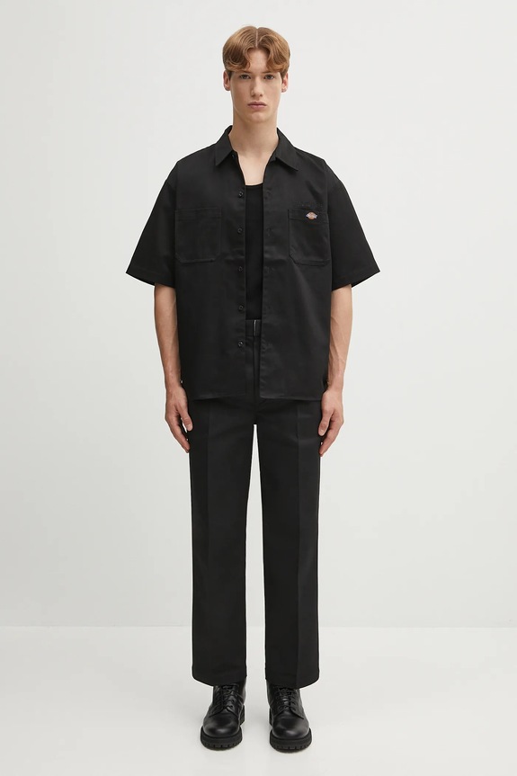 Wacko Maria pantaloni DICKIES / PLEATED TROUSERS 25SS.WMP.DC01 negru