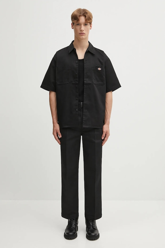 Wacko Maria pantaloni DICKIES / PLEATED TROUSERS 25SS.WMP.DC01 negru