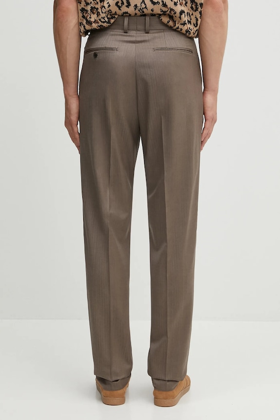 Odzież Wacko Maria spodnie wełniane PLEATED TROUSERS ( TYPE-2 ) 25SS.WMP.TR08 beżowy