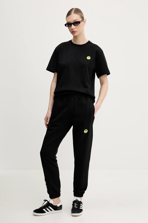 Barrow pantaloni de trening din bumbac S5BWUAFP088 negru