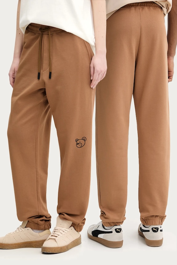 Inbetweeners pantaloni de trening din bumbac uni maro S5TWUAFP026