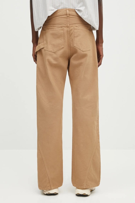 Odzież JW Anderson spodnie bawełniane Twisted Workwear TR0405.PG1744.130 beżowy