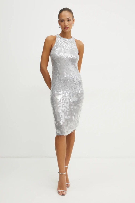 Patrizia Pepe sukienka 8A1444.J251 srebrny SS25