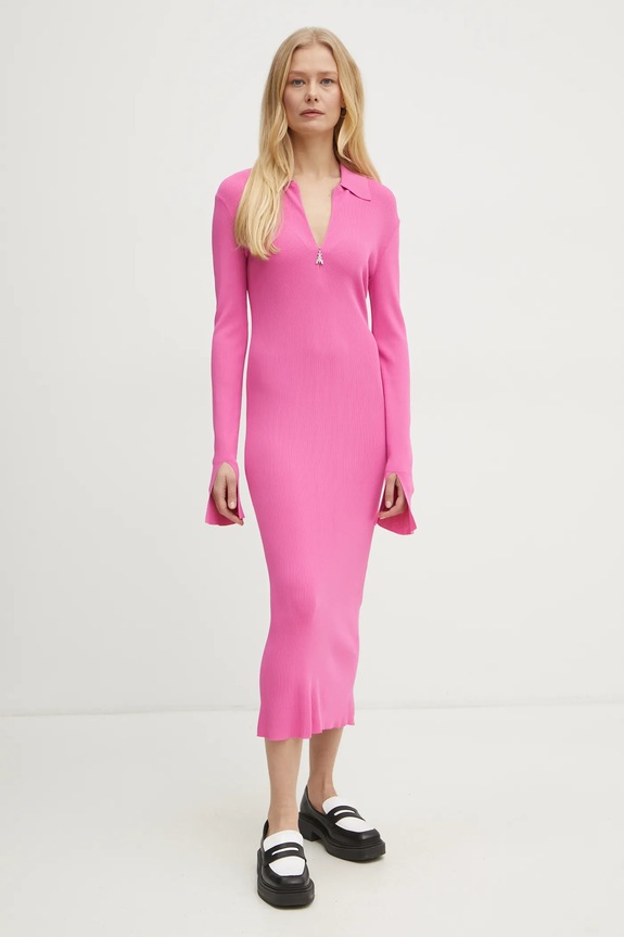 Φόρεμα Patrizia Pepe μακρύ ροζ 8A1491.K078