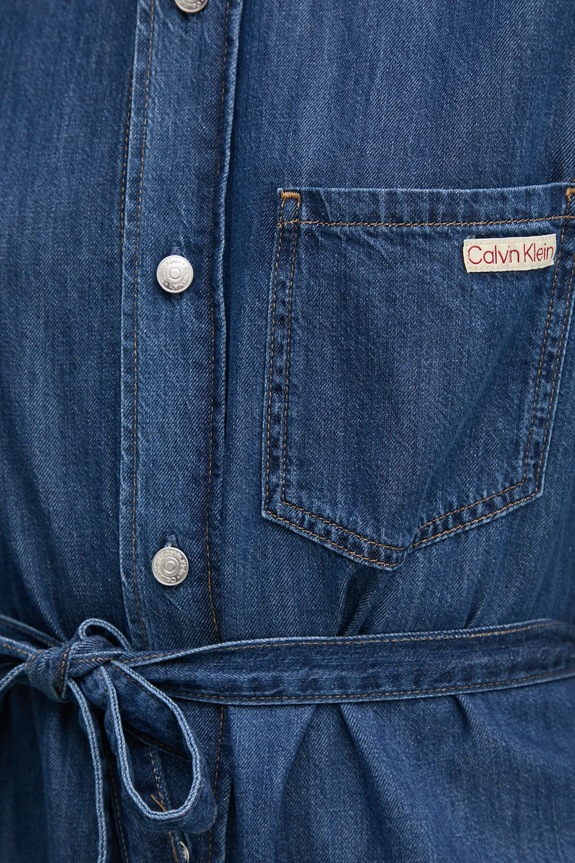 Rifľové šaty Calvin Klein Jeans J20J225008 modrá