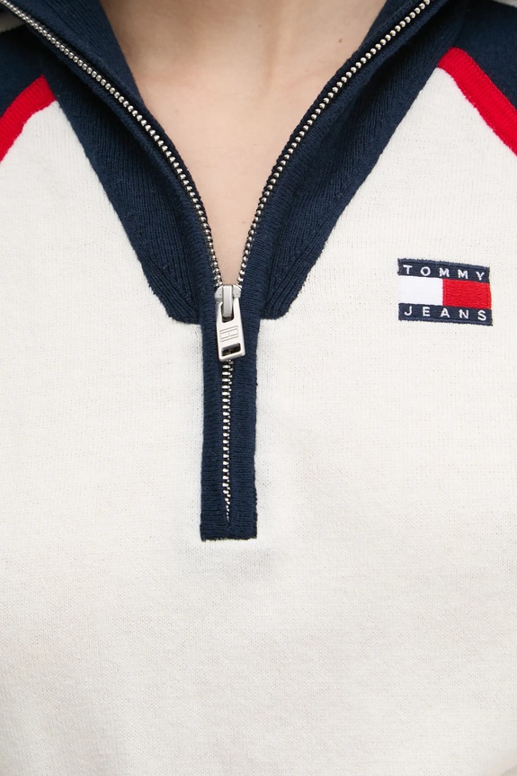 Šaty z vlněné směsi Tommy Jeans DW0DW19467 béžová