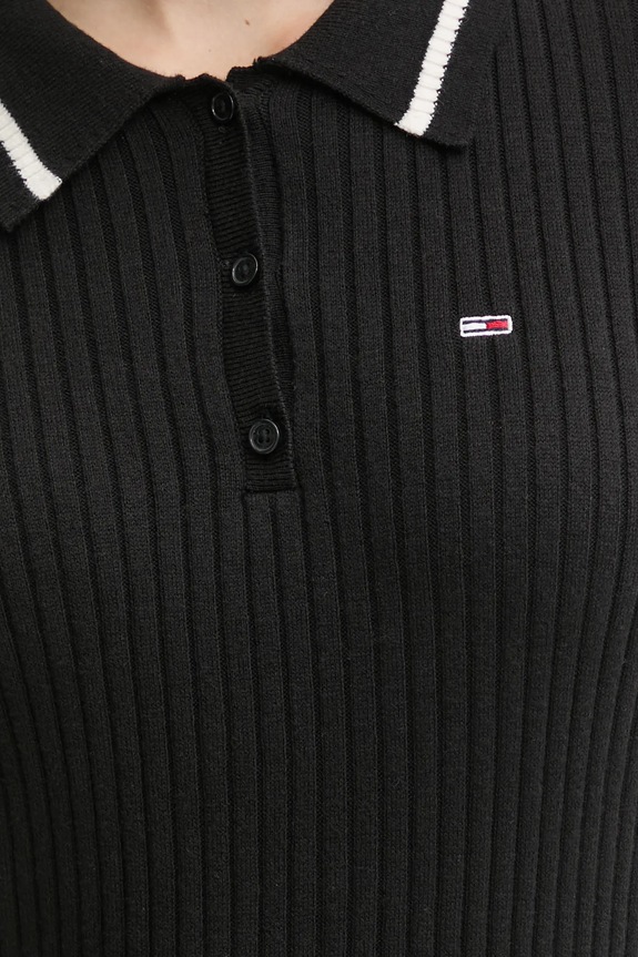 Tommy Jeans sukienka z domieszką wełny DW0DW19476 czarny