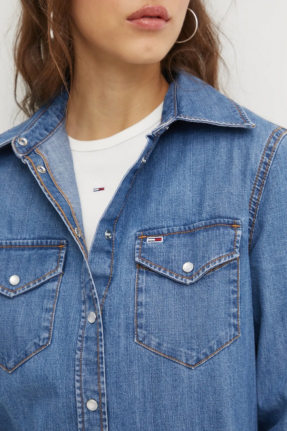 Tommy Jeans sukienka jeansowa DW0DW19853 niebieski