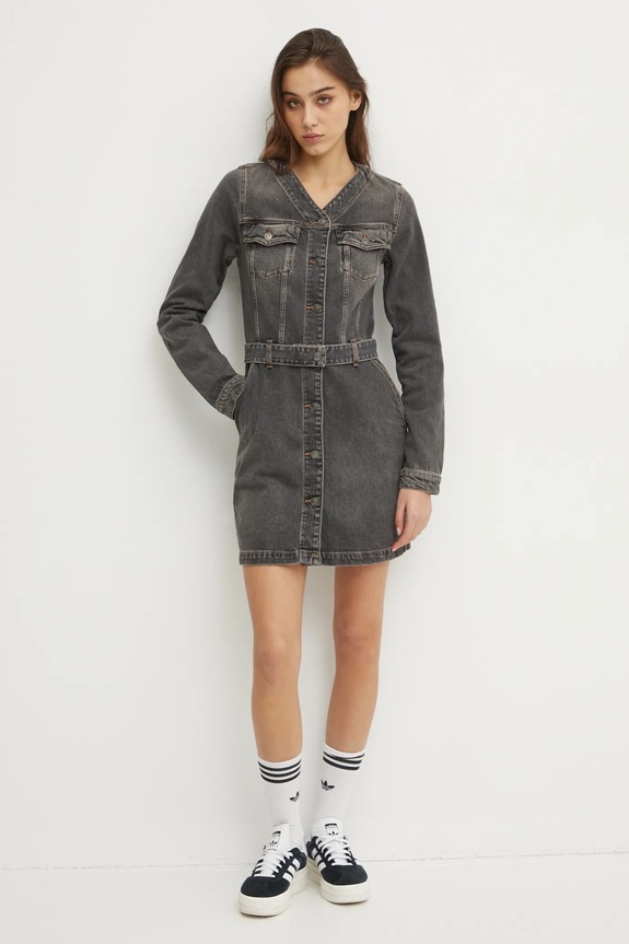 Jeans obleka Tommy Jeans DW0DW20154 siva SS25