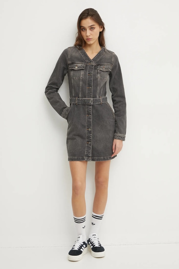 Jeans obleka Tommy Jeans DW0DW20154 siva SS25