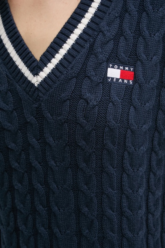 Bavlněné šaty Tommy Jeans DW0DW20186 námořnická modř