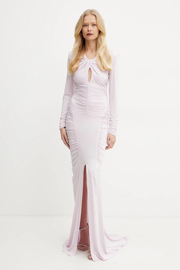 Elisabetta Franchi sukienka midi różowy ABR3251E2