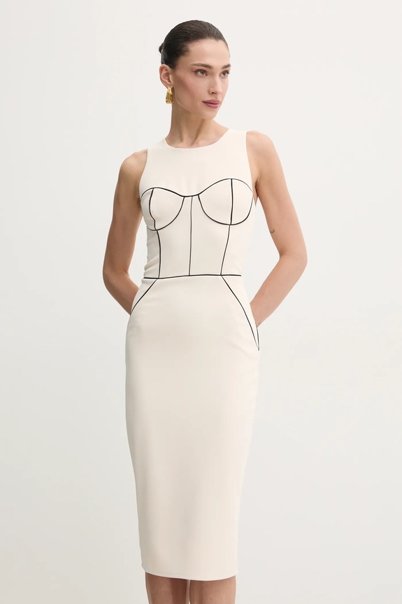 Elisabetta Franchi sukienka AB72451E2 beżowy SS25