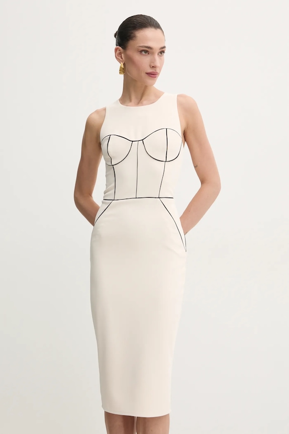 Elisabetta Franchi sukienka AB72451E2 beżowy SS25