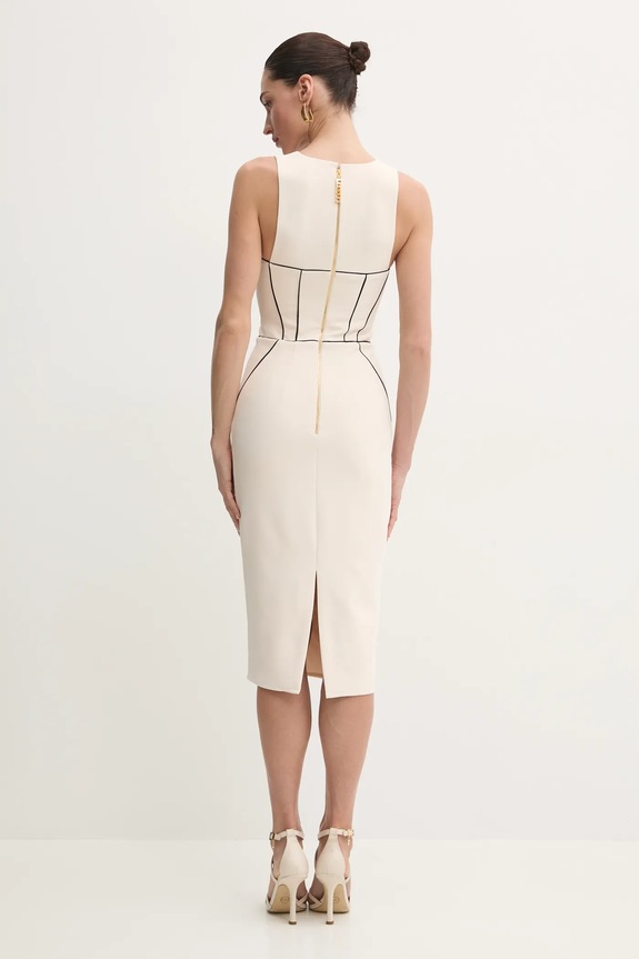 Odzież Elisabetta Franchi sukienka AB72451E2 beżowy