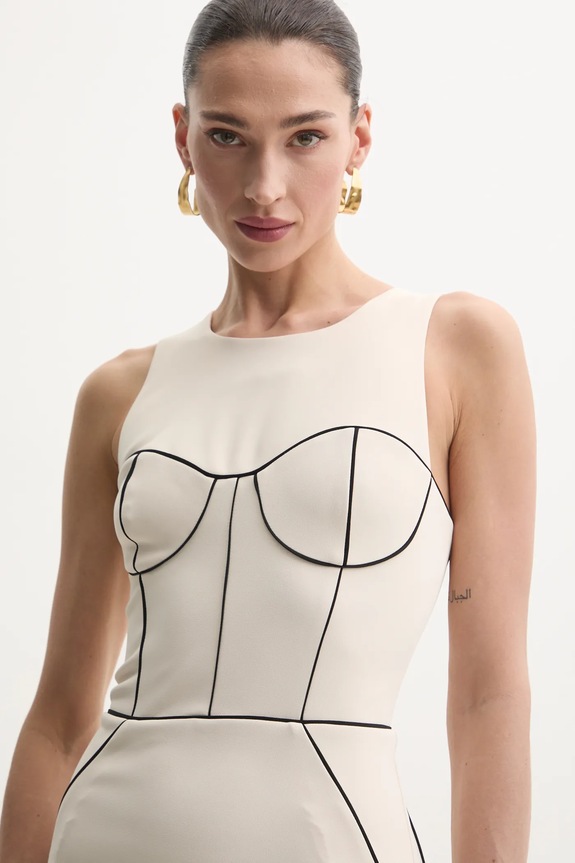 Elisabetta Franchi sukienka beżowy AB72451E2