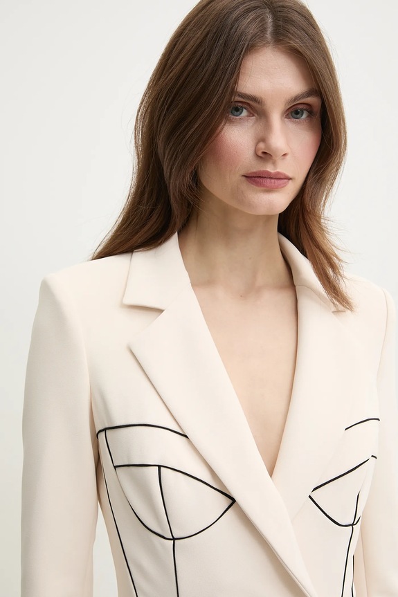 Elisabetta Franchi sukienka beżowy AB73451E2