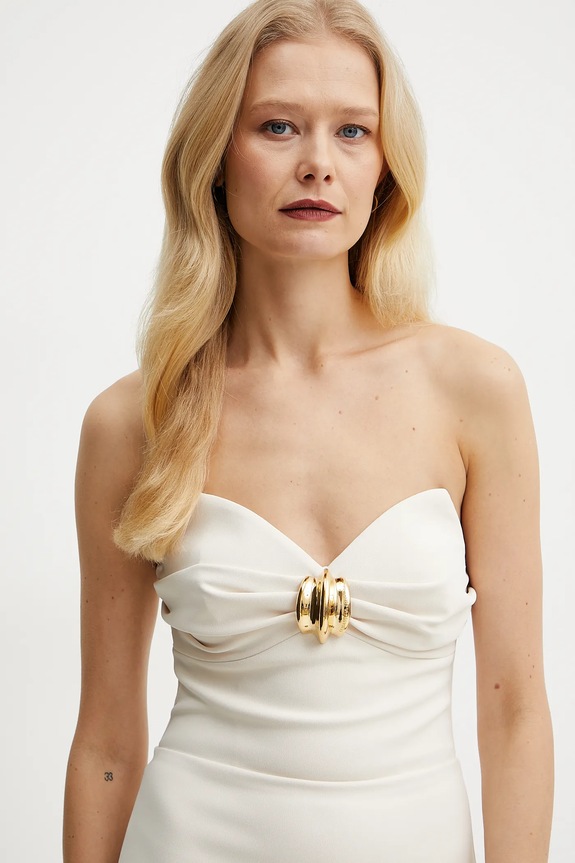 Šaty Elisabetta Franchi AB76951E2 béžová SS25