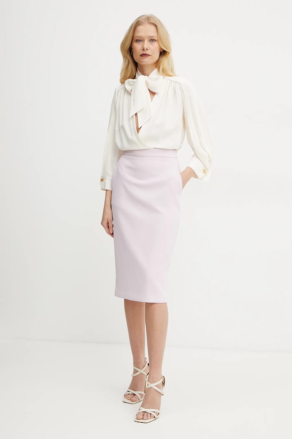 Elisabetta Franchi sukienka beżowy AB77151E2