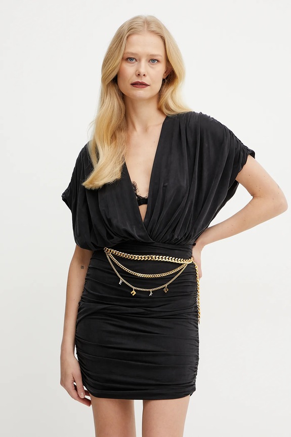 Elisabetta Franchi sukienka z elastanem czarny AB76551E2