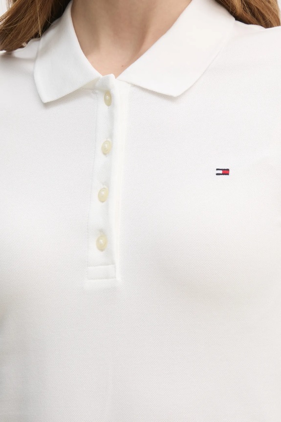 Tommy Hilfiger haljina od pamuka s elastanom WW0WW43228 bijela