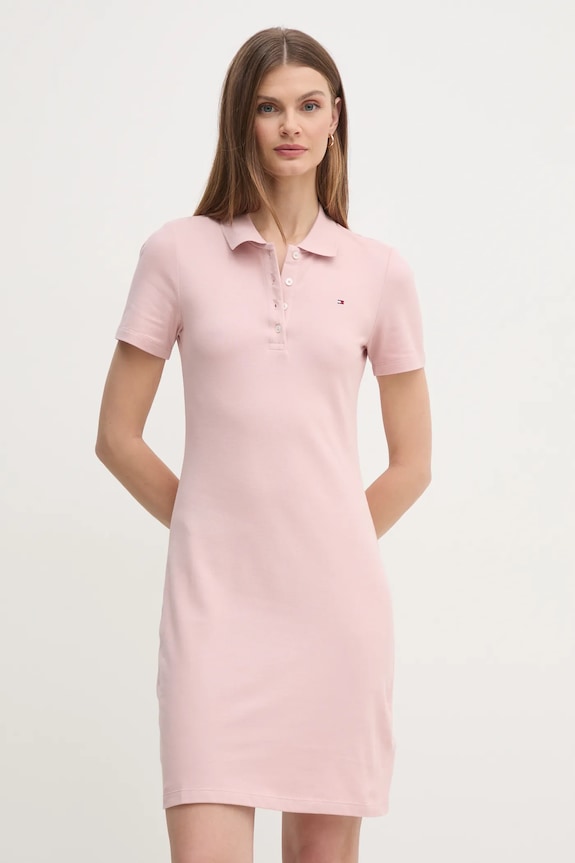 Haljina Tommy Hilfiger Planet friendly roza WW0WW43228