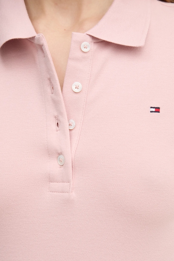 Tommy Hilfiger sukienka bawełniana z elastanem WW0WW43228 różowy