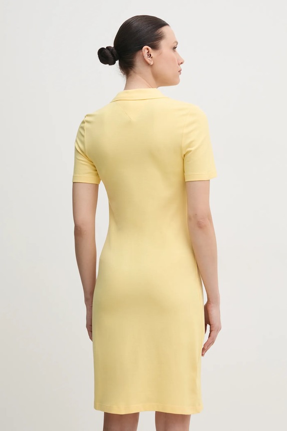 Odjeća Tommy Hilfiger haljina od pamuka s elastanom WW0WW43228 zlatna