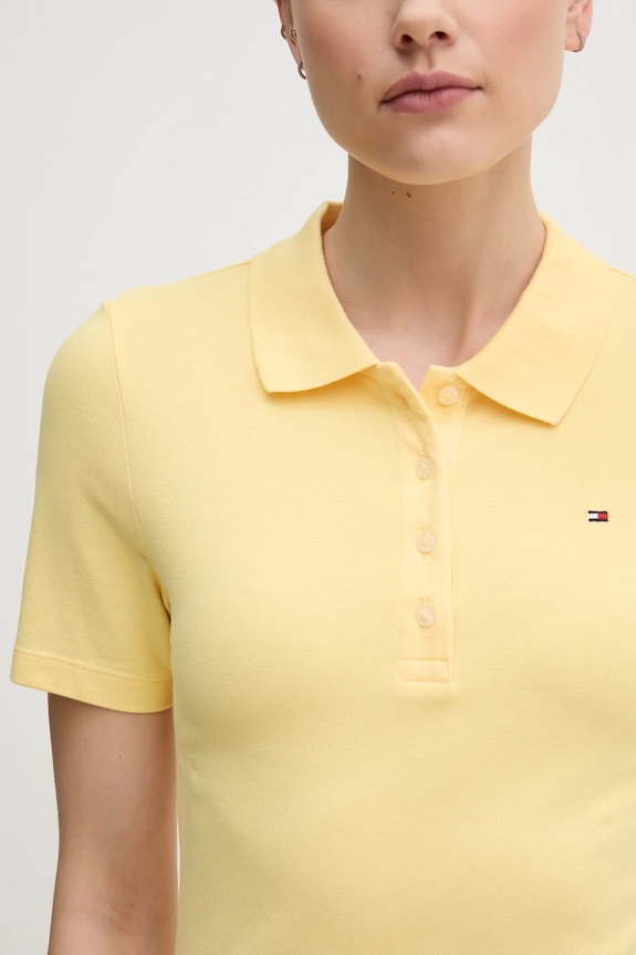 Tommy Hilfiger Φόρεμα βαμβάκι με ελαστάν WW0WW43228 κίτρινο