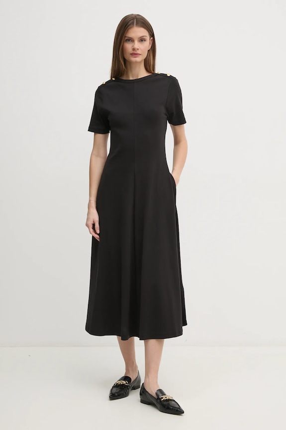 Bavlnené šaty Tommy Hilfiger WW0WW43838 čierna SS25