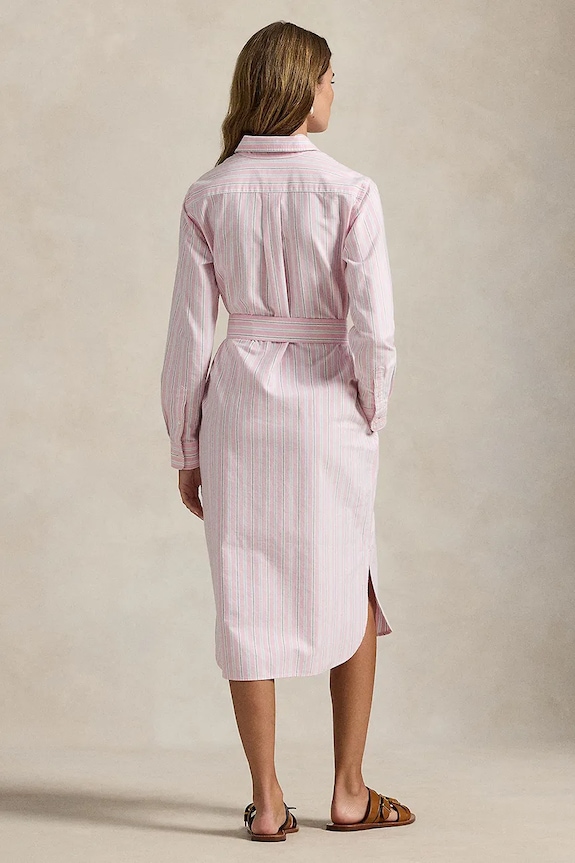 Polo Ralph Lauren rochie din bumbac 211959901 roz SS26