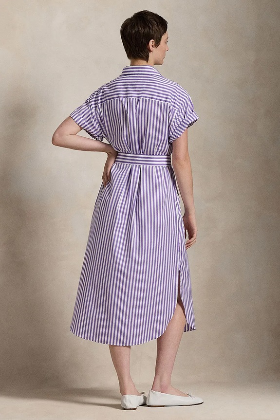 Polo Ralph Lauren sukienka bawełniana 211959911 fioletowy SS25