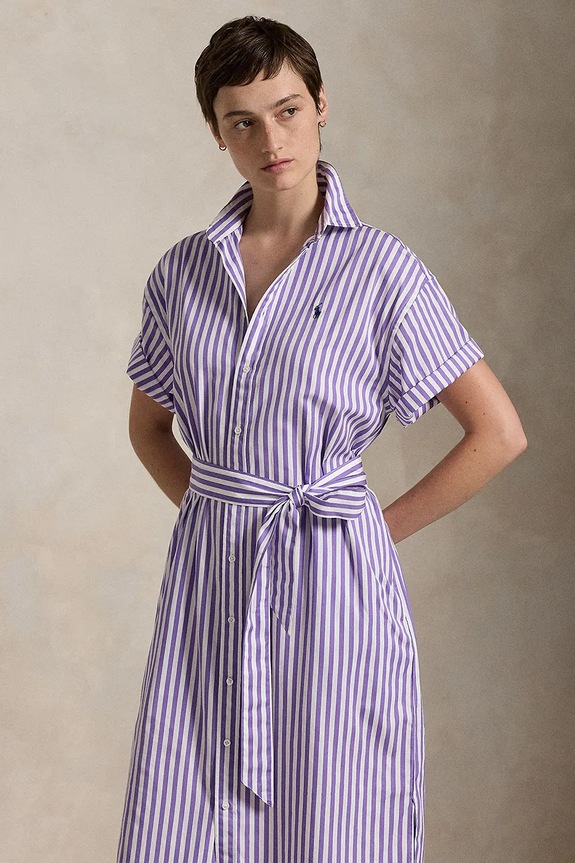 Odzież Polo Ralph Lauren sukienka bawełniana 211959911 fioletowy