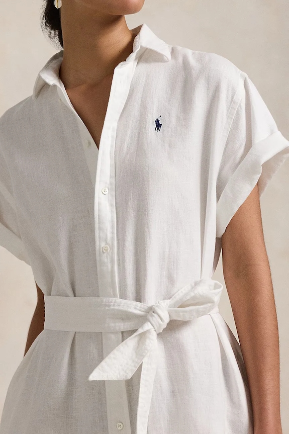 Polo Ralph Lauren rochie din in alb 211959912