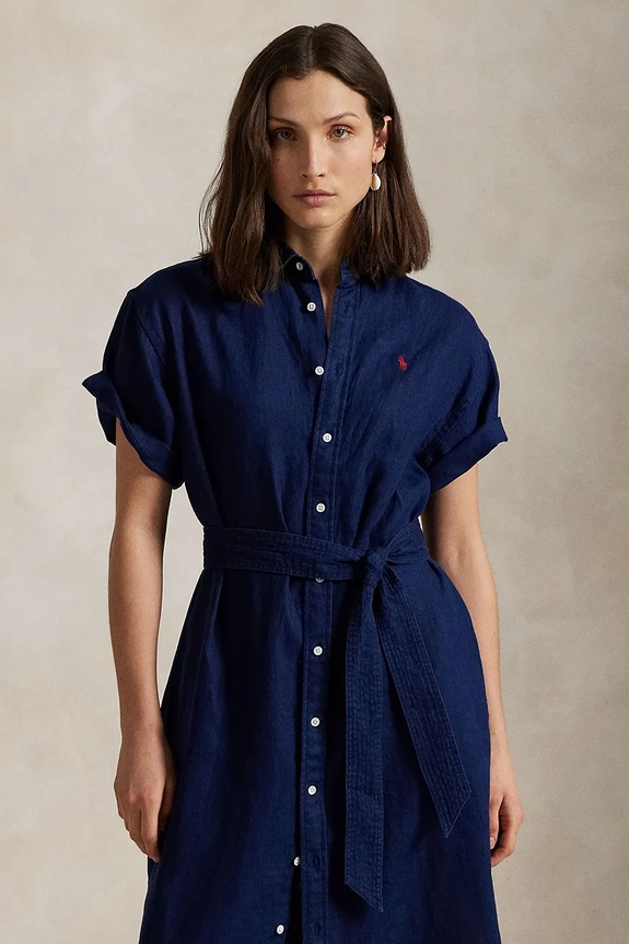 Clothing Polo Ralph Lauren linen dress 211959912 navy