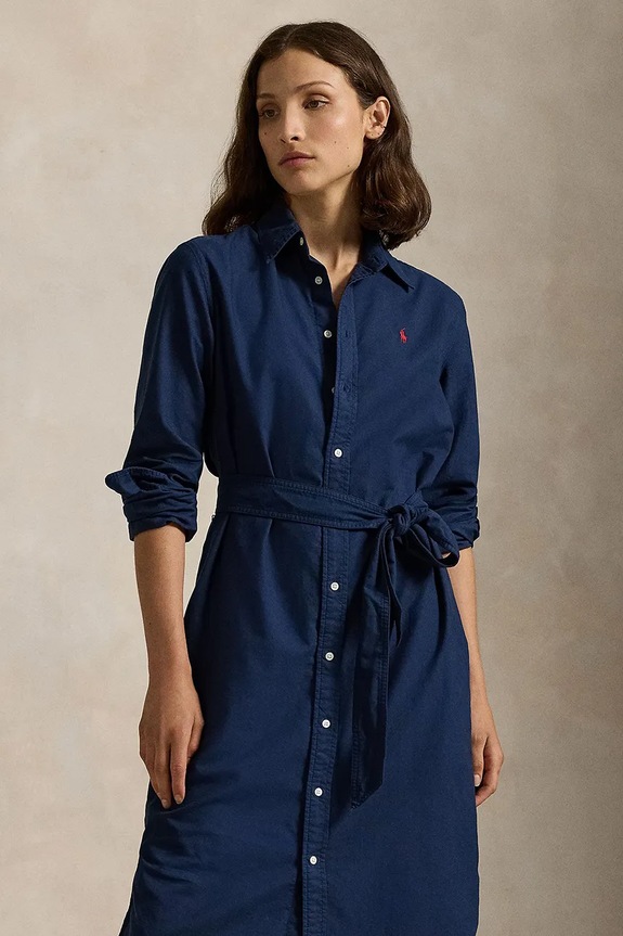 Ruházat Polo Ralph Lauren pamut ruha 211963031 sötétkék