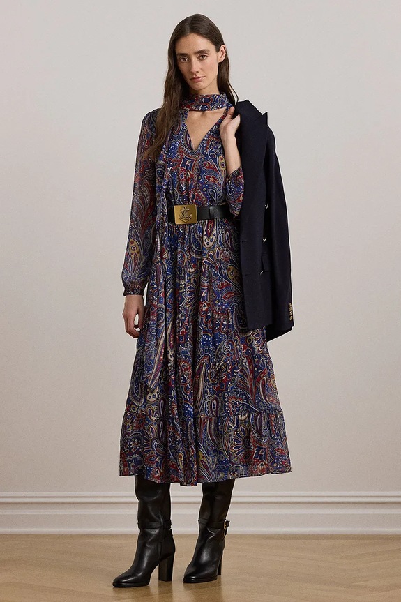 Obleka Lauren Ralph Lauren Dolg pisana 200957155