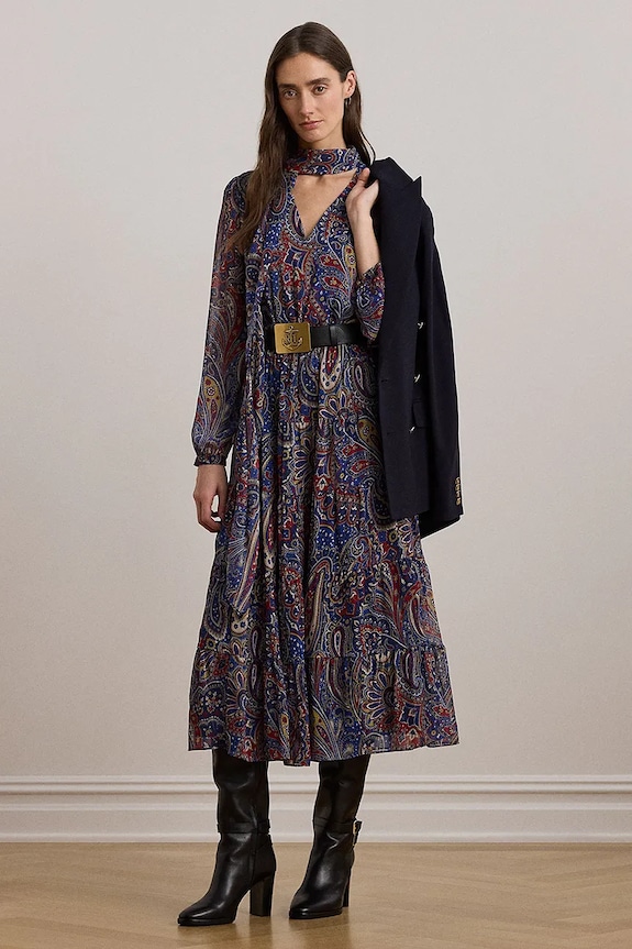 Obleka Lauren Ralph Lauren Dolg pisana 200957155